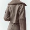 Bomber Nightfall de mezcla de lana - Cacao alpino jaspeado
