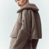 Bomber Nightfall de mezcla de lana - Cacao alpino jaspeado