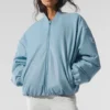 Bomber Premier de imitación de cuero - Azul celestial