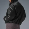 Bomber Premier de imitación de cuero - Negro