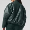 Bomber Premier de imitación de cuero - Verde carbón