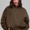 Bomber Urbanite de piel sintética - Espresso/Marfil
