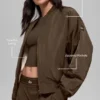 Bomber Urbanite de piel sintética - Espresso/Marfil