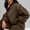 Bomber Urbanite de piel sintética - Espresso/Marfil