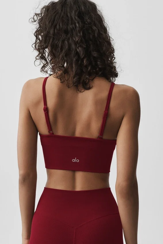 Bralette «Ribbed Delight» de modal sin costuras — Rojo «Summer Romance»