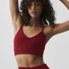 Bralette «Ribbed Delight» de modal sin costuras — Rojo «Summer Romance»