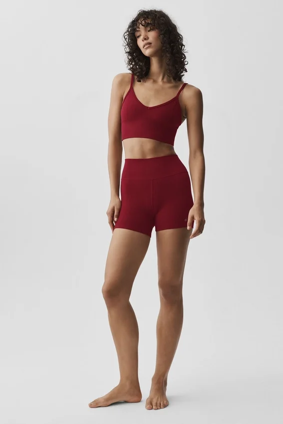 Bralette «Ribbed Delight» de modal sin costuras — Rojo «Summer Romance»