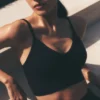 Bralette sin costuras «Delight» de modal acanalado - Negro