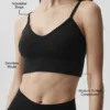 Bralette sin costuras «Delight» de modal acanalado - Negro