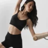 Bralette sin costuras «Delight» de modal acanalado - Negro
