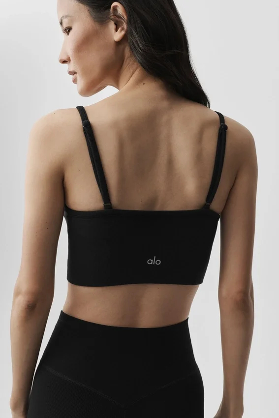 Bralette sin costuras «Delight» de modal acanalado - Negro