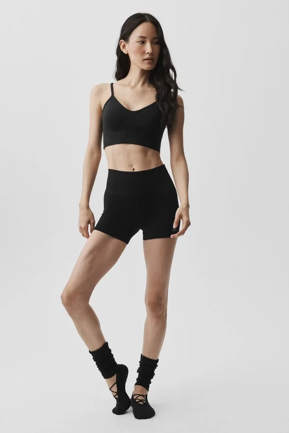 Bralette sin costuras «Delight» de modal acanalado - Negro