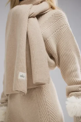 Bufanda de cachemira Courchevel – Birch Heather