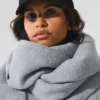Bufanda extragrande de lana merino - Gris jaspeado difuminado
