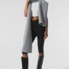 Bufanda extragrande de lana merino - Gris jaspeado difuminado