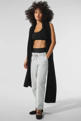 Bufanda extragrande de lana merino - Negro