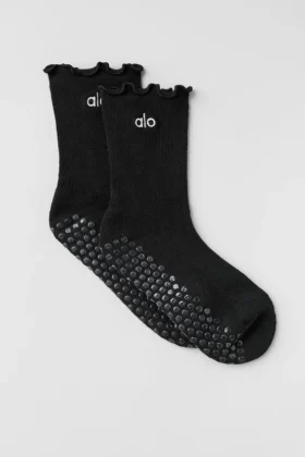 Calcetines con borde ondulado - Negro