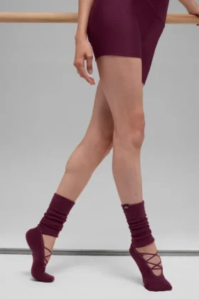 Calcetines con tiras Siren Grip para mujer – Burdeos