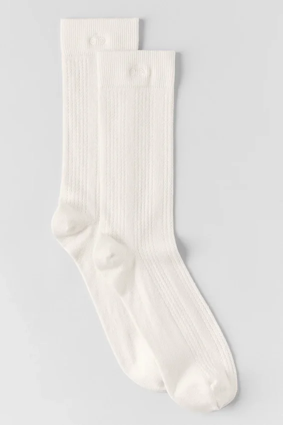 Calcetines de malla de cachemira - Marfil