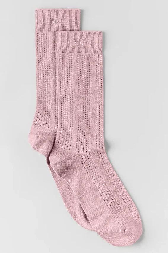 Calcetines de malla de cachemira - Rosa vintage