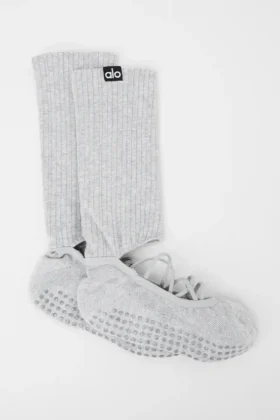 Calcetines de tiras Siren Grip para mujer – Gris jaspeado deportivo