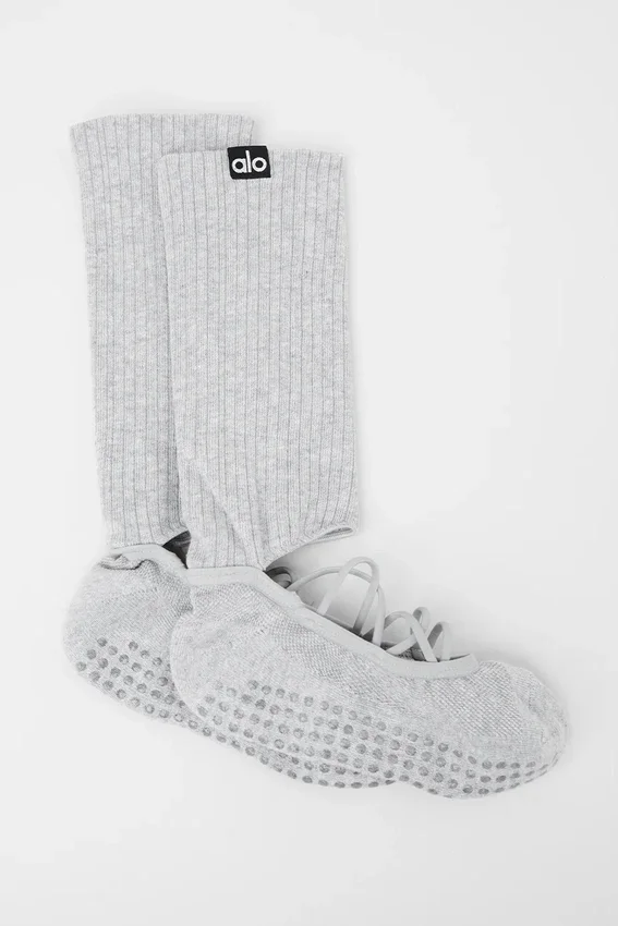 Calcetines de tiras Siren Grip para mujer – Gris jaspeado deportivo