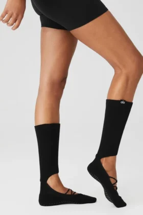 Calcetines de tiras Siren Grip para mujer – Negro