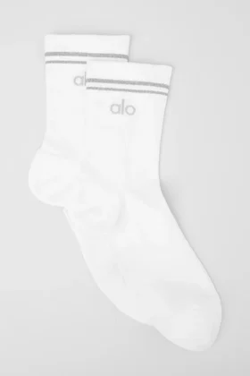Calcetines deportivos unisex de caña media - Blanco
