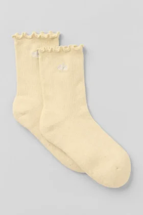Calcetines Lettuce Edge para mujer - Amarillo luz de vela
