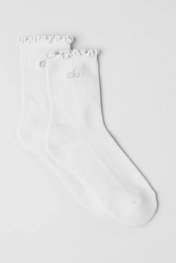 Calcetines Lettuce Edge para mujer - Blanco