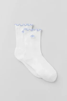 Calcetines Lettuce Edge para mujer - Blanco/Azul Provenza claro