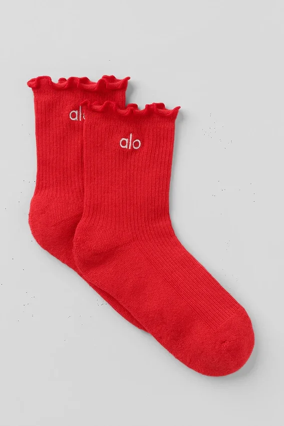 Calcetines Lettuce Edge para mujer - Rojo brillante