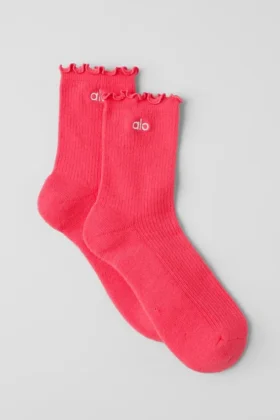 Calcetines Lettuce Edge para mujer – Rojo caramelo