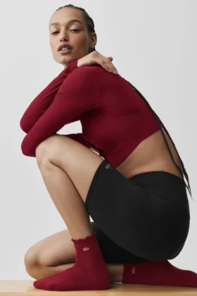 Calcetines Lettuce Edge para mujer – Rojo «Summer Romance»