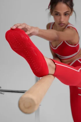 Calcetines Pivot Barre para mujer – Rojo brillante