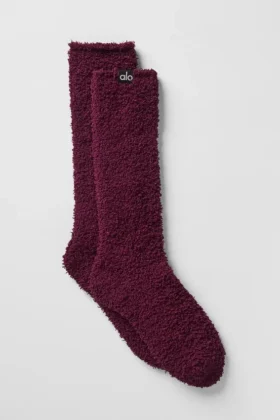 Calcetines Plush Lush para mujer - Burdeos