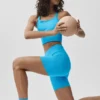Pantalones cortos «Favorite» acanalados sin costuras de 5" - Azul celeste