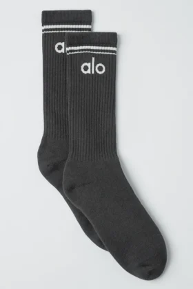 Calcetines retro unisex - Antracita/Blanco