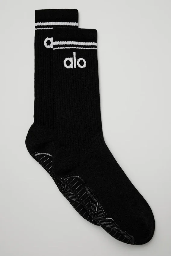 Calcetines Throwback Barre para mujer - Negro/Blanco