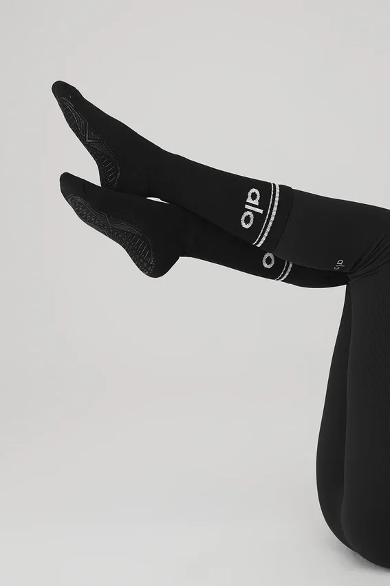 Calcetines Throwback Barre para mujer - Negro/Blanco