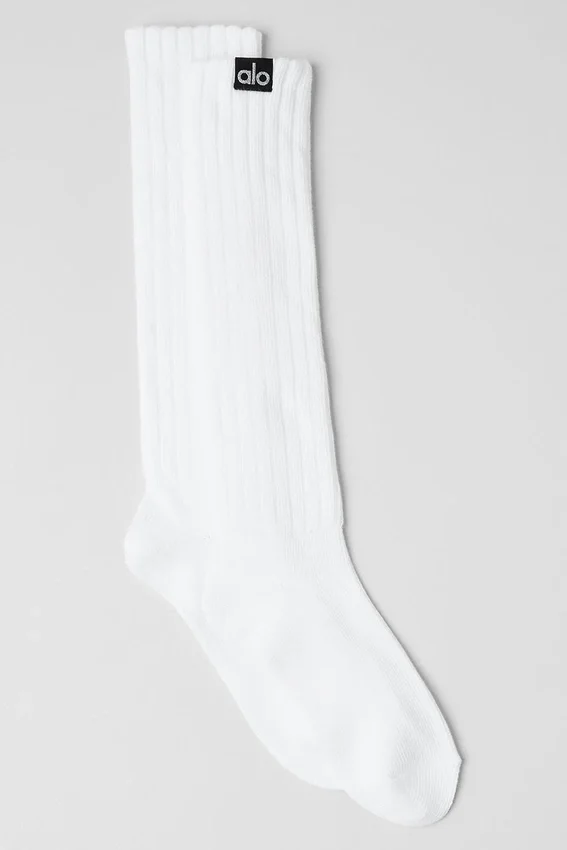 Calcetines unisex con puño fruncido - Blanco