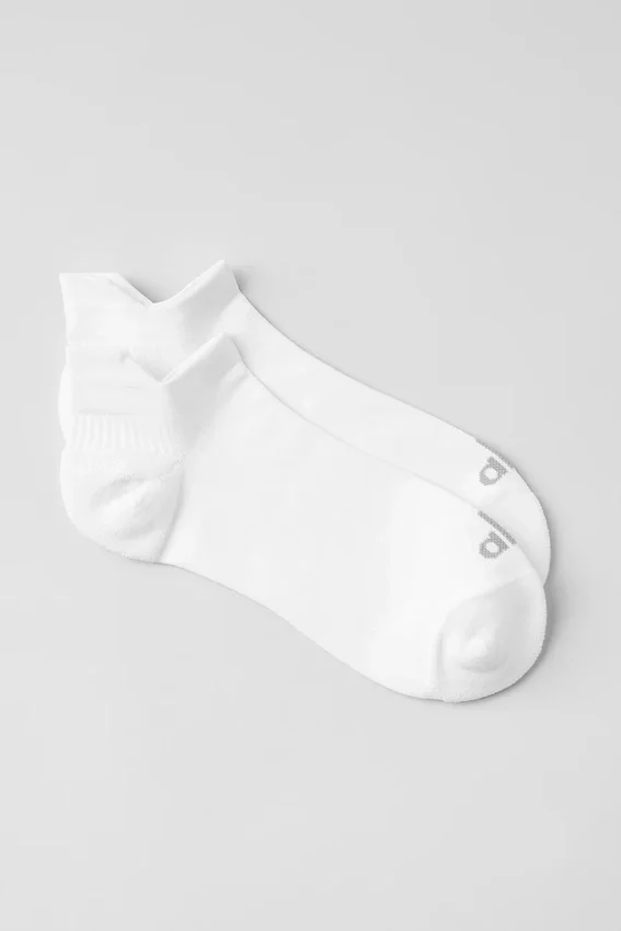 Calcetines unisex de alto rendimiento con lengüeta - Blanco/Titanio