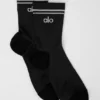 Calcetines unisex de alto rendimiento de media caña - Negro