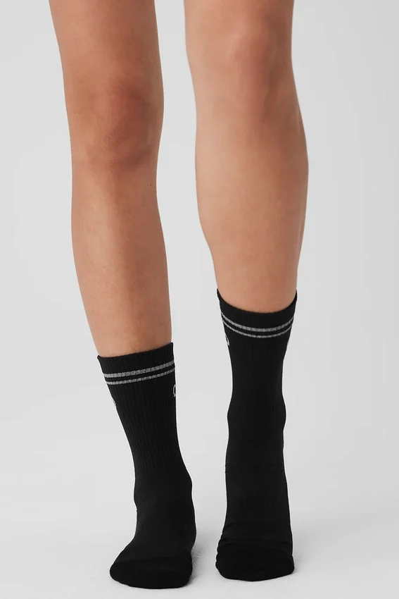 Calcetines unisex de alto rendimiento de media caña - Negro