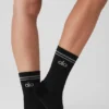 Calcetines unisex de alto rendimiento de media caña - Negro
