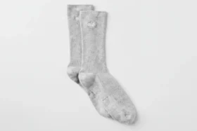 Calcetines unisex de caña media discretos - Gris jaspeado deportivo