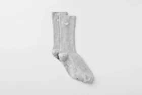 Calcetines unisex de caña media discretos - Gris jaspeado deportivo