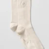 Calcetines unisex de caña media y diseño discreto - Color hueso