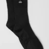 Calcetines unisex de caña media y diseño discreto - Negro