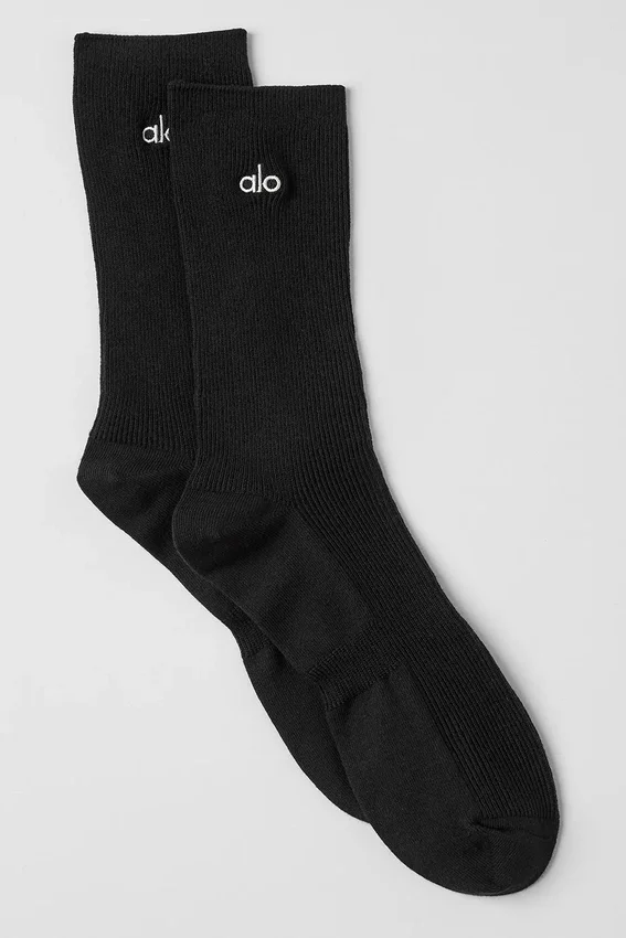 Calcetines unisex de caña media y diseño discreto - Negro